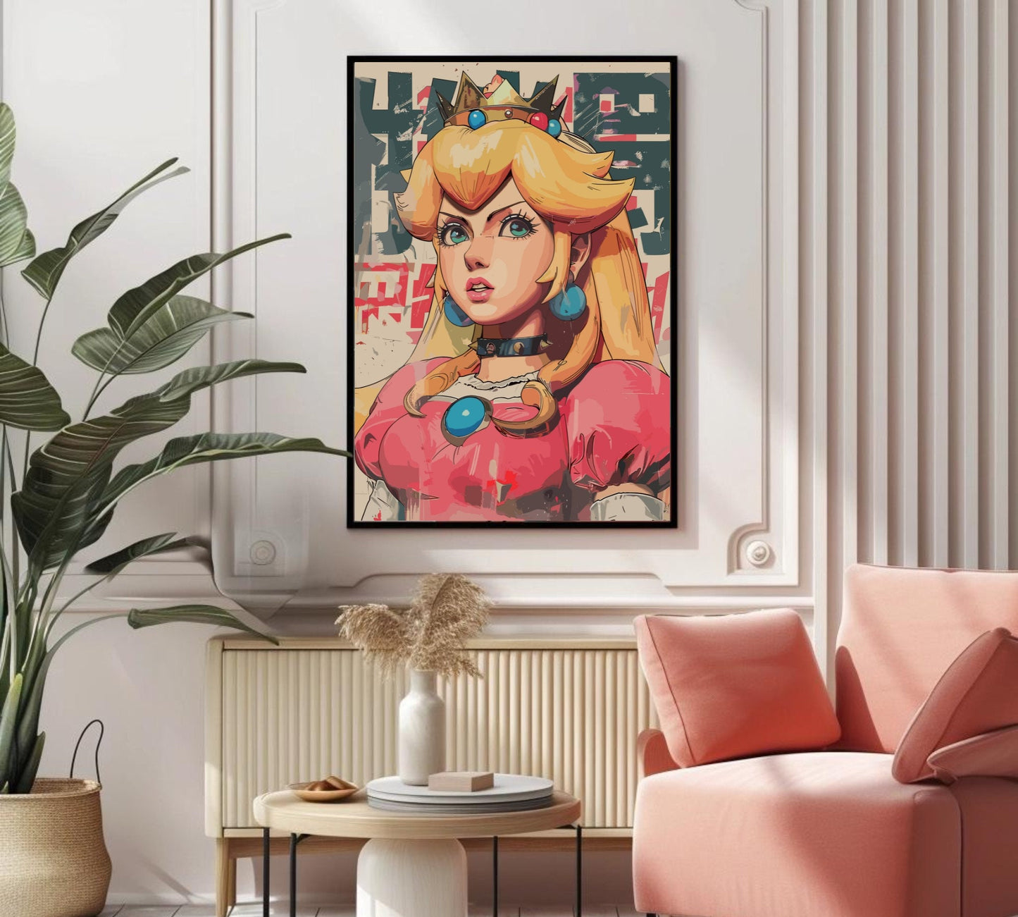 Princess Peach: Japanese Art Style Poster Style