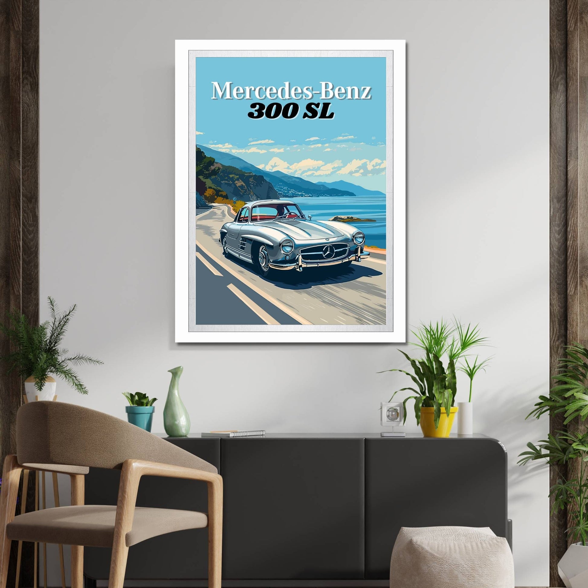 Mercedes-Benz 300SL Print, 1950s Car