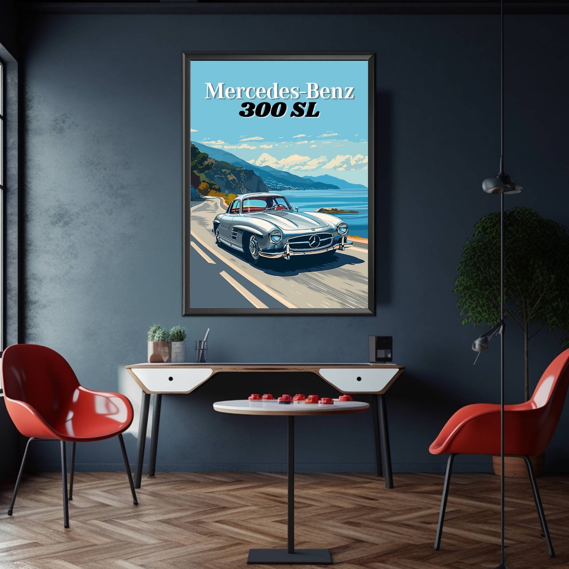 Mercedes-Benz 300SL Print, 1950s Car