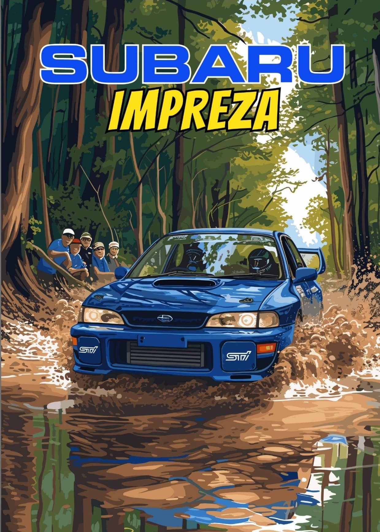 Subaru Impreza WRX STI Poster – Rally Legend AWD Turbo Car Print ...