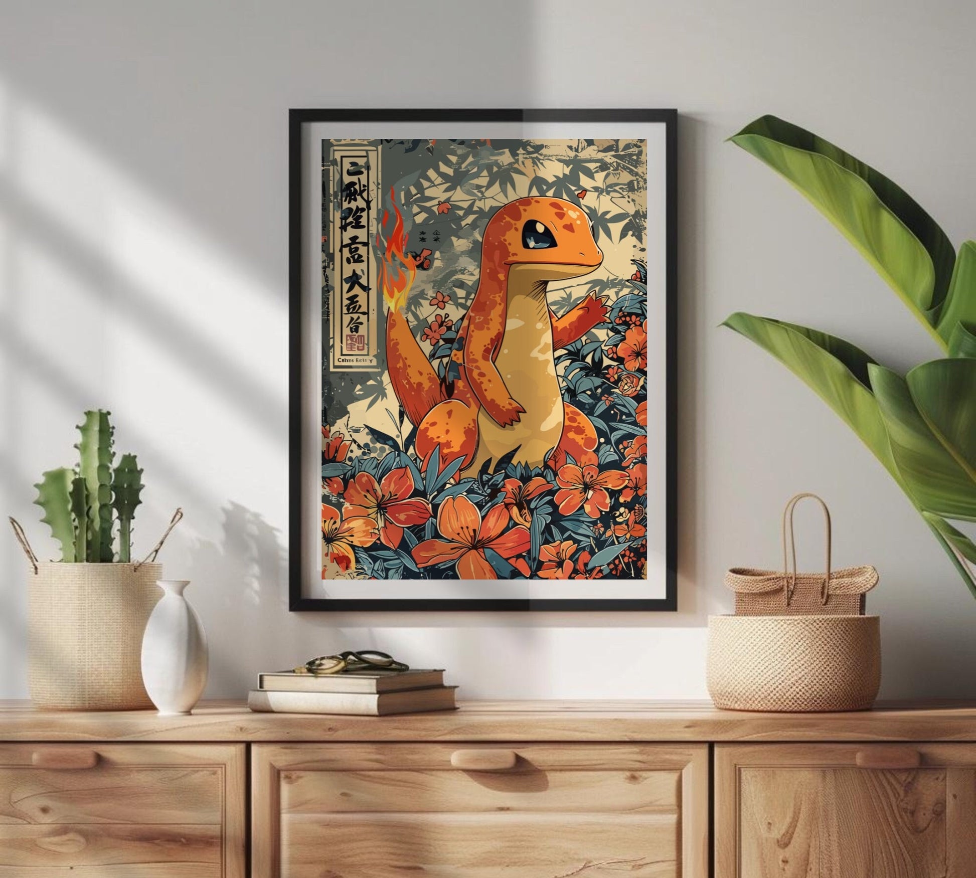 Charmander: Japanese Tapestry Style Pokemon Anime Poster