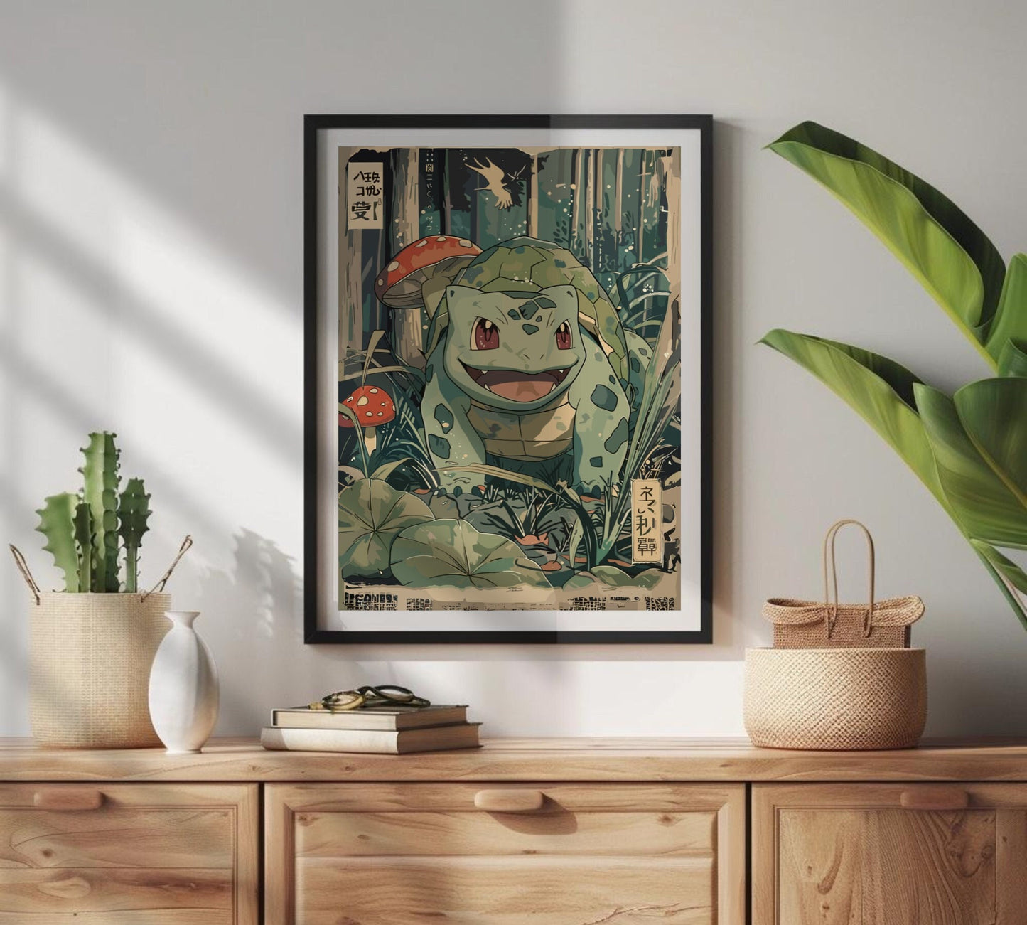 Bulbasaur: Japanese Tapestry Style Pokemon Anime Poster