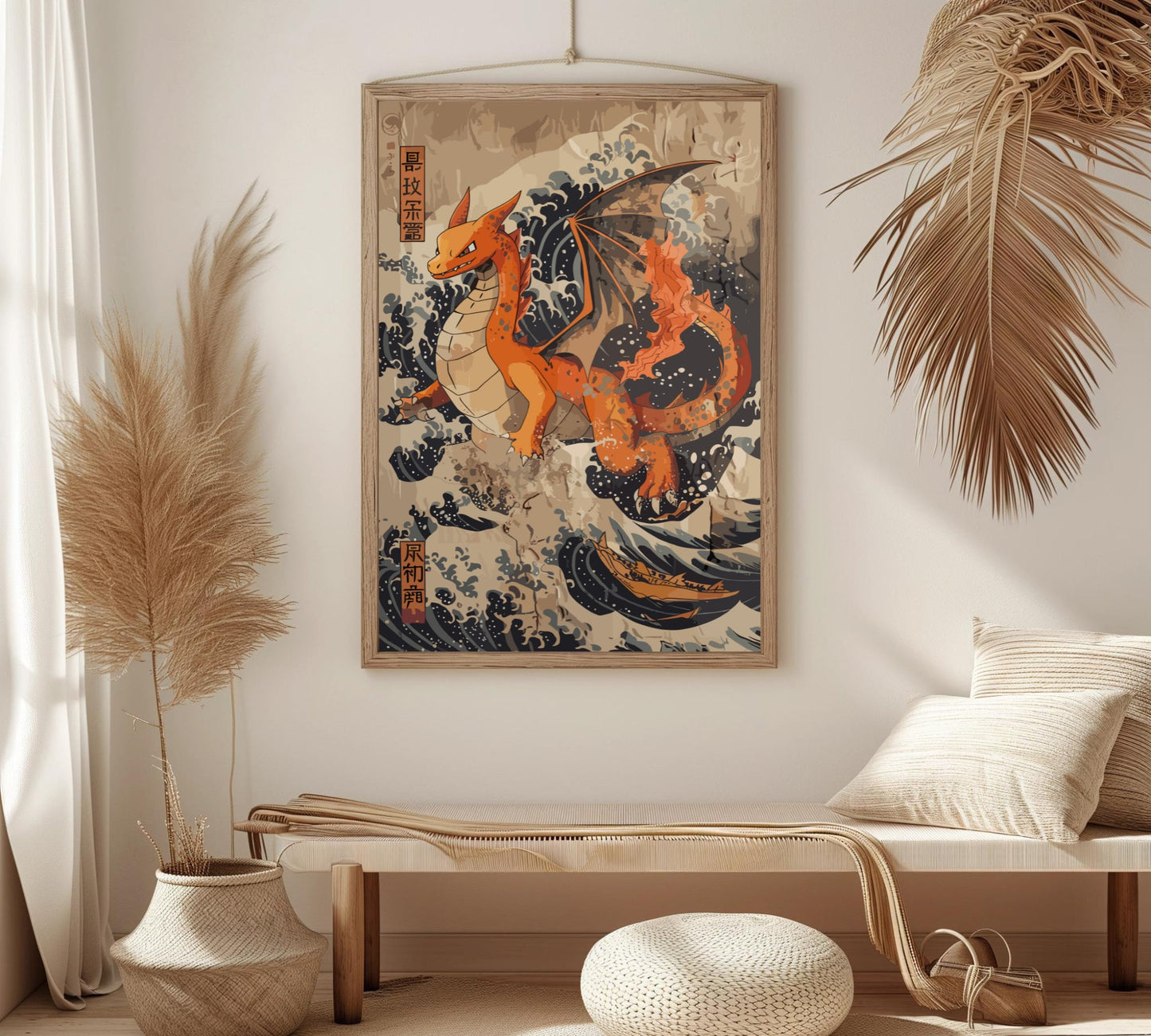 Charizard: Japanese Tapestry Style Pokemon Anime Poster