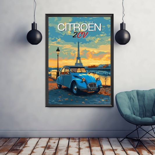 Citroen 2CV Print, 1950s Car Print, Citroen 2CV Poster, Vintage Car Print, Car Print, Car Poster, Car Art, Classic Car Print, French Car