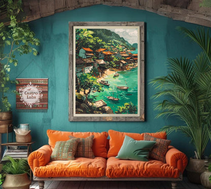 Fishing Village in Vietnam Poster