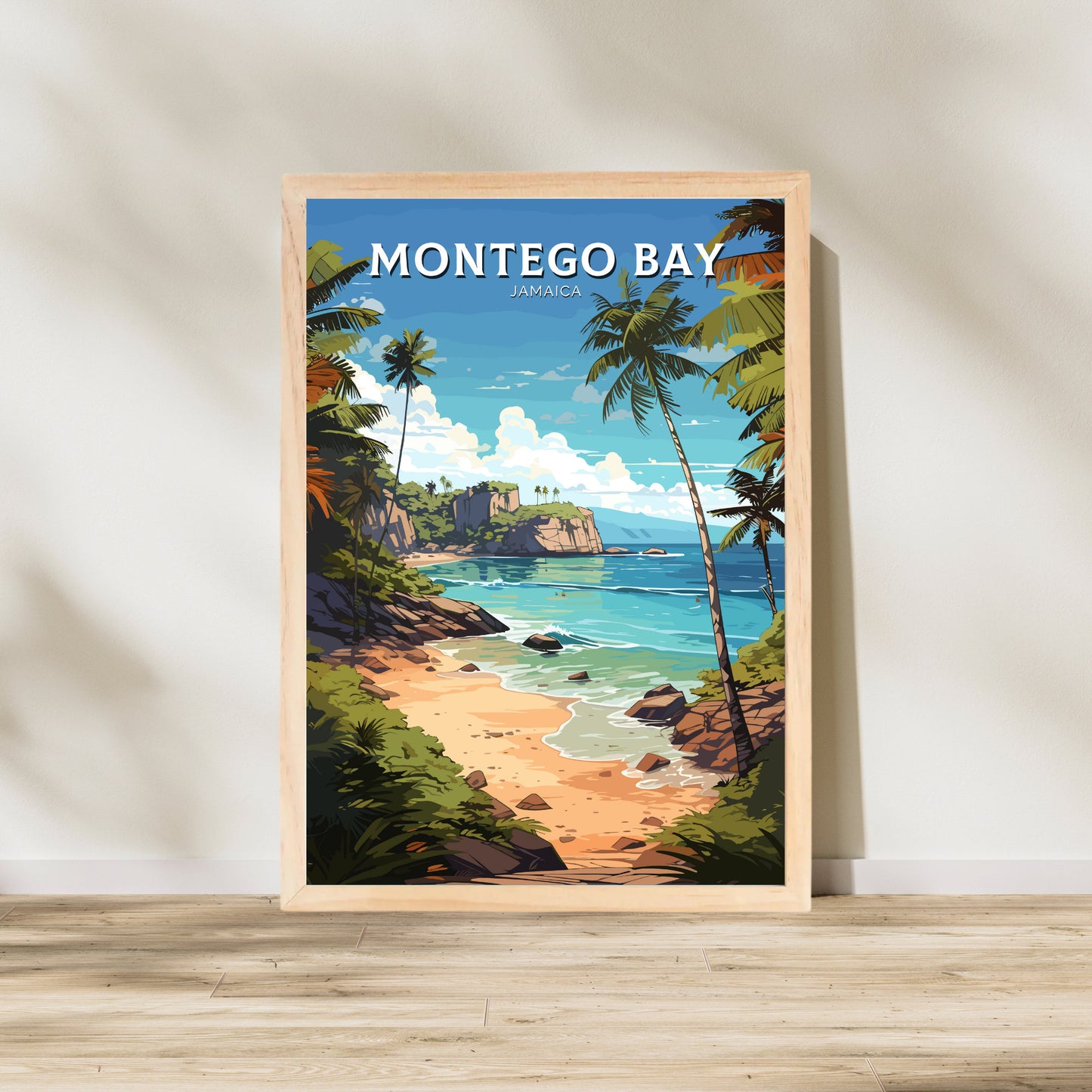 Montego Bay Print | Montego Bay Illustration | Montego Bay Poster | Montego Bay Wall Art | Montego Bay Jamaica Poster | Jamaica Art | ID 968