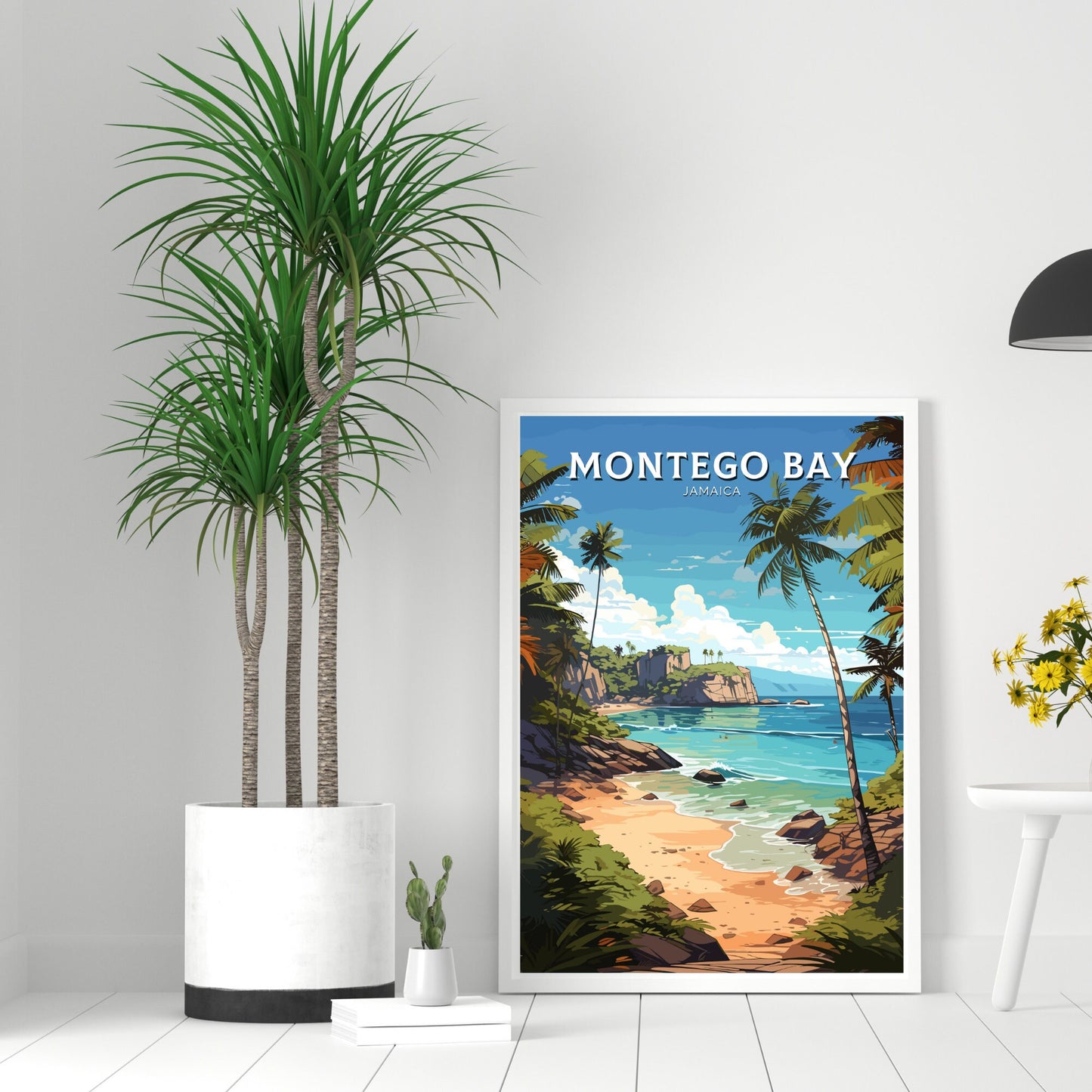 Montego Bay Print | Montego Bay Illustration | Montego Bay Poster | Montego Bay Wall Art | Montego Bay Jamaica Poster | Jamaica Art | ID 968