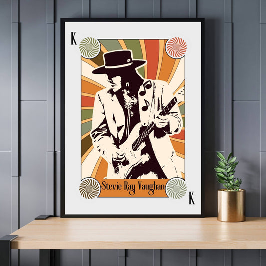 Stevie Ray Vaughan Print, Stevie Ray Vaughan Poster, Music Poster, Guitar Print, Music Art, Guitar Poster, Music Print, Deck of Cards