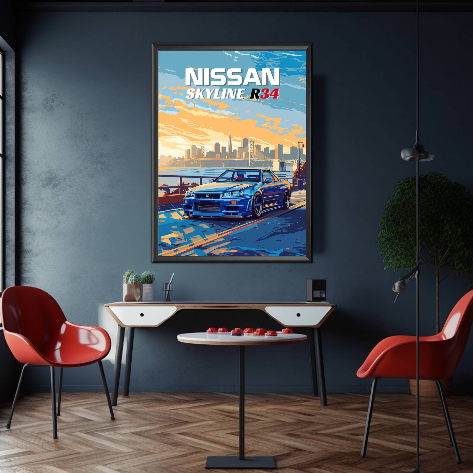 Nissan Skyline R34 Poster - 1990s Car Print