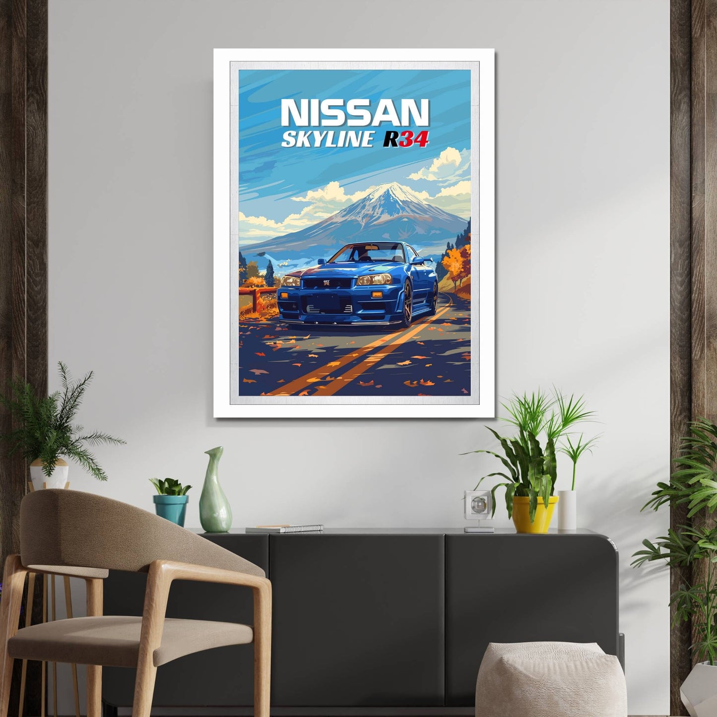 Nissan Skyline R34 Print, 1990s Car Print