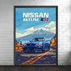 Nissan Skyline R34 Print, 1990s Car Print, Nissan Skyline R34 Poster, Car Print, Car Poster, Car Art, Japanese Car Print