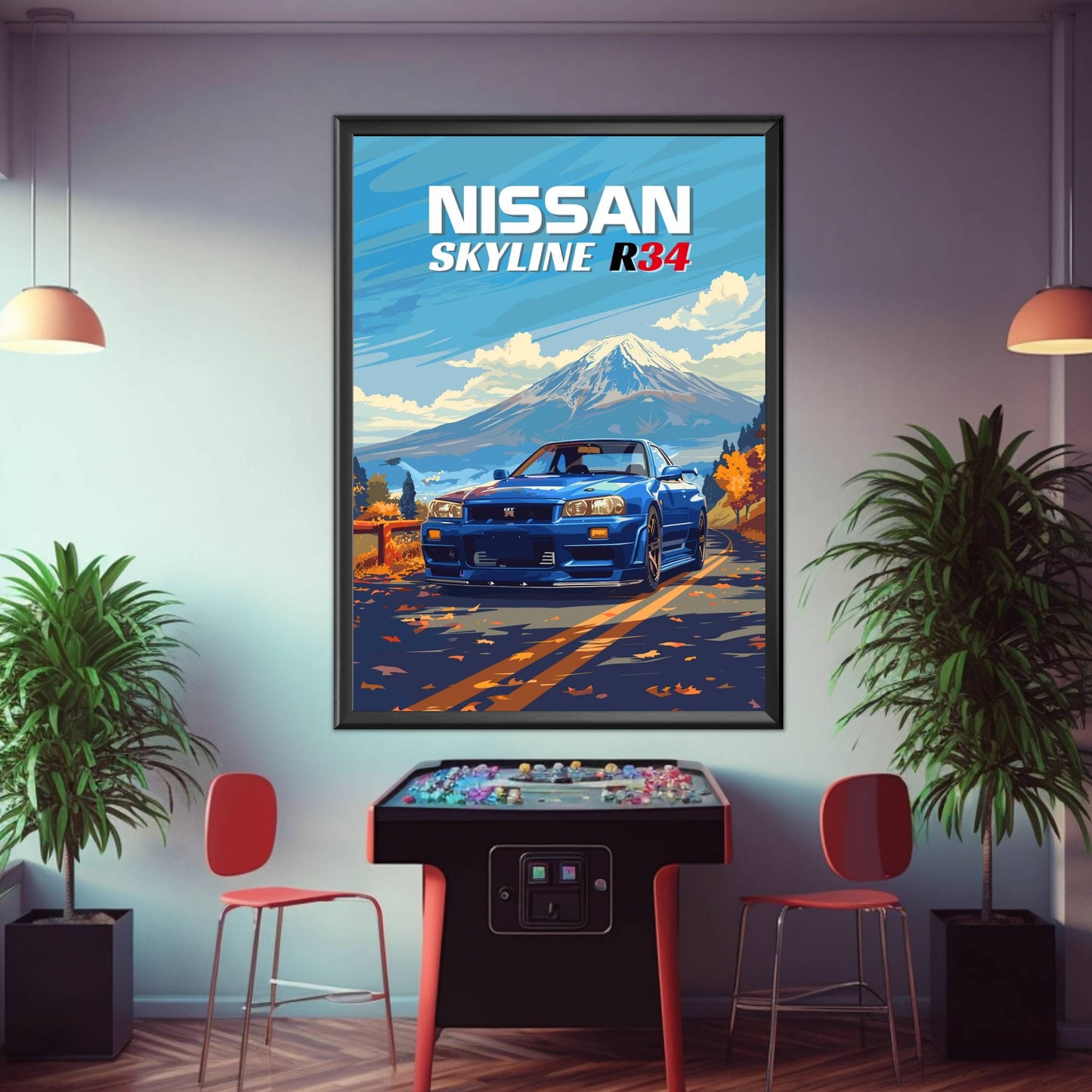 Nissan Skyline R34 Print, 1990s Car Print