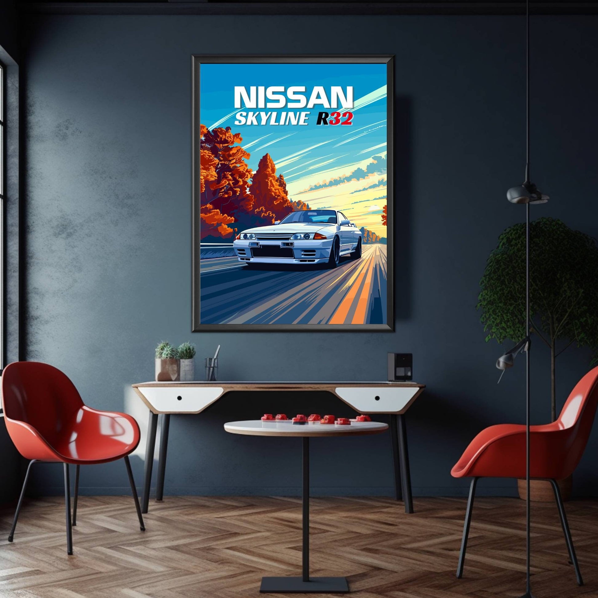 90s Nissan Skyline R32 Poster