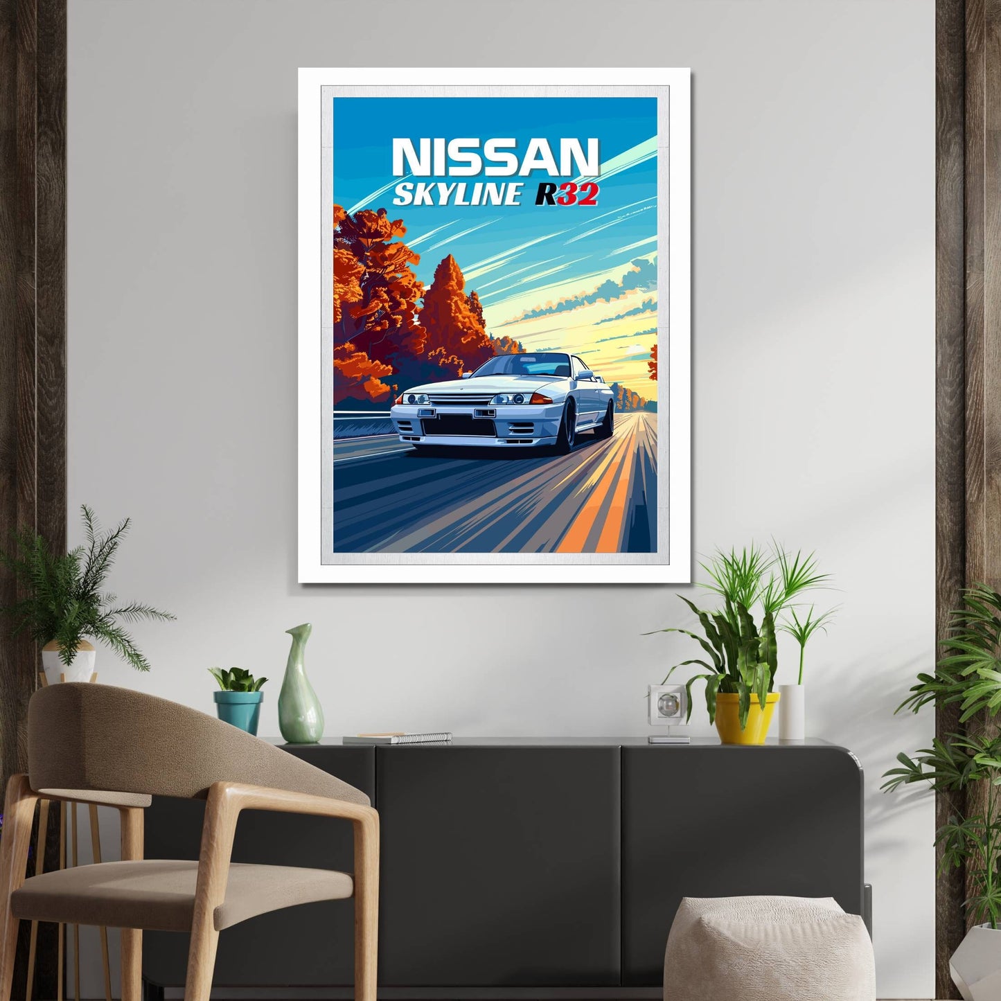 90s Nissan Skyline R32 Poster