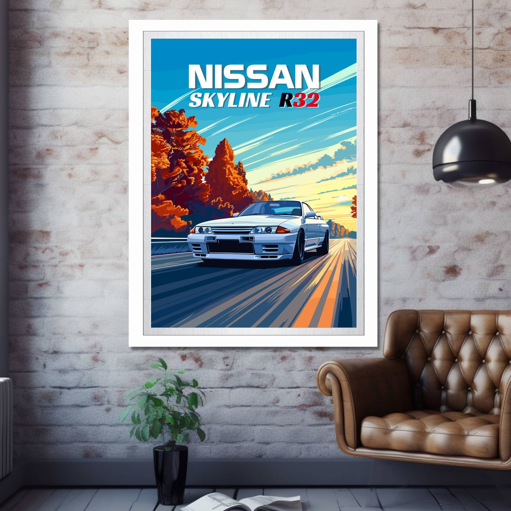 90s Nissan Skyline R32 Poster