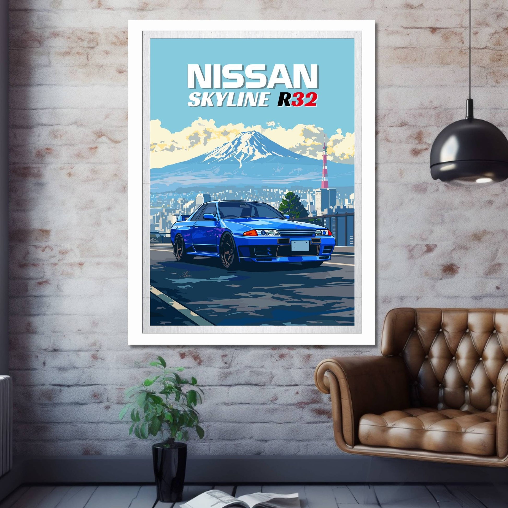 Nissan Skyline R32 Print, 1990s Car