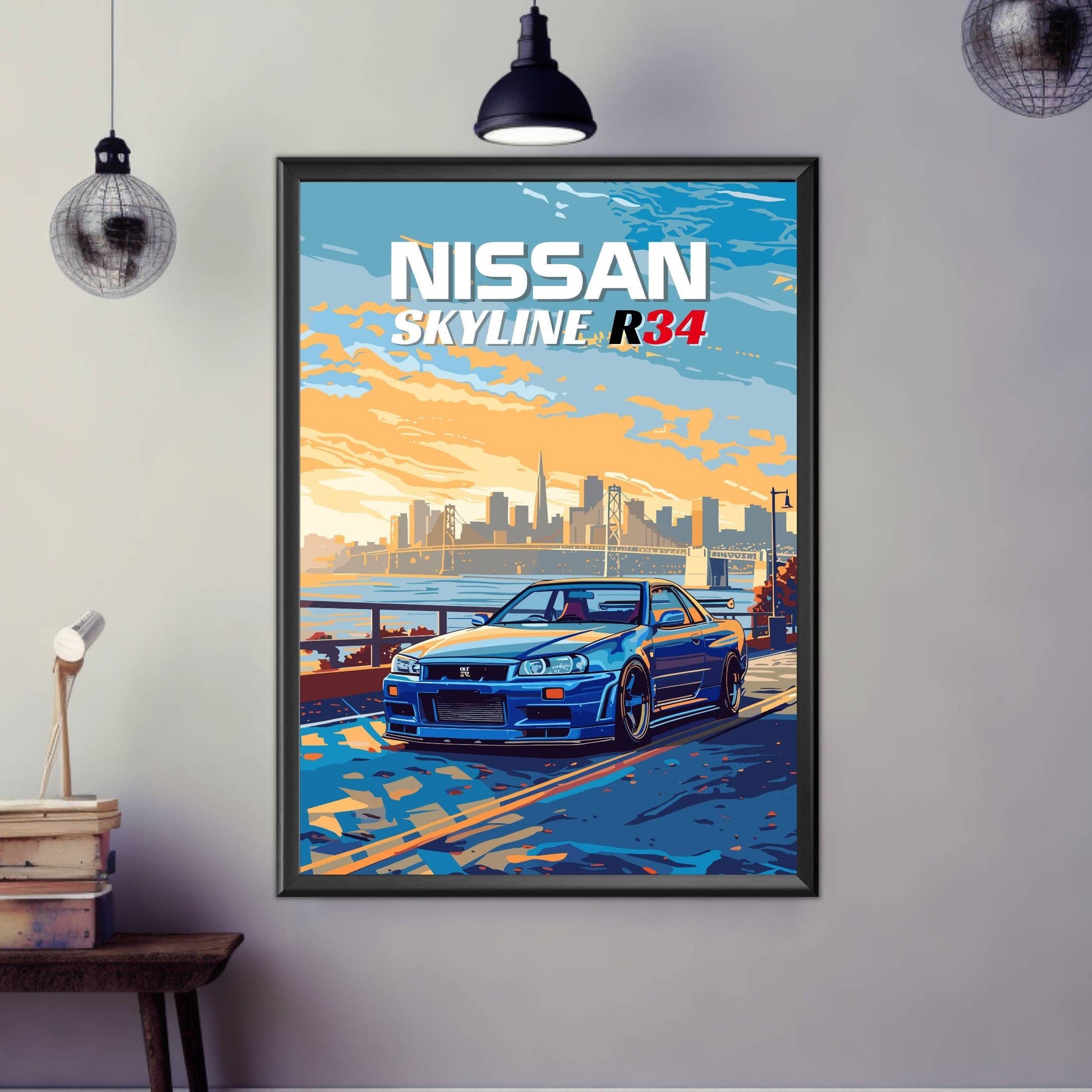 Nissan Skyline R34 Poster - 1990s Car Print