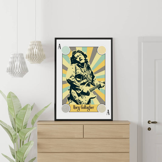 Rory Gallagher Print, Rory Gallagher Poster, Music Poster, Guitar Print, Music Art, Guitar Poster, Music Print, Deck of Cards