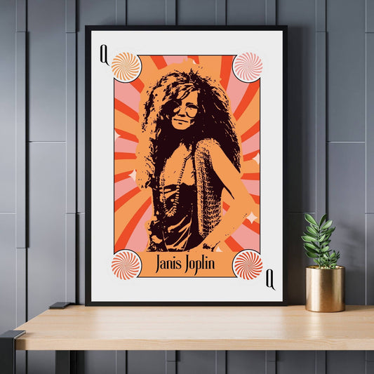 Janis Joplin Print, Janis Joplin Poster, Music Poster, Music Art, Music Print, Deck of Cards, Psychedelic Rock, 60s Retro Poster