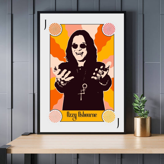 Ozzy Osbourne Print, Ozzy Osbourne Poster, Music Poster, Music Art, Music Print, Deck of Cards, Black Sabbath, The Prince of Darkness