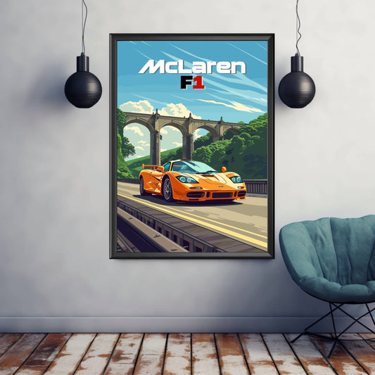 McLaren F1 Print, McLaren F1 Poster, 1990s Car Print, Supercar print, Vintage Car Print, Car Print, Car Poster, Car Art, Classic Car Print,