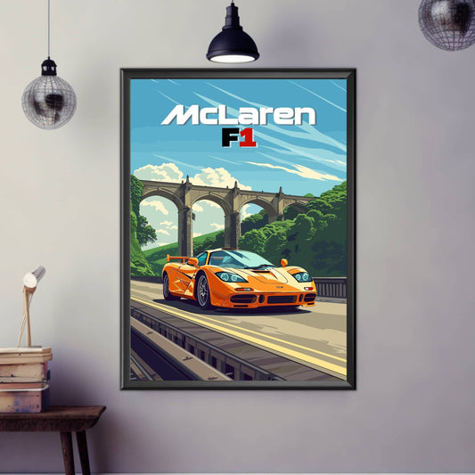 McLaren F1 Print, McLaren F1 Poster, 1990s Car Print, Supercar print, Vintage Car Print, Car Print, Car Poster, Car Art, Classic Car Print,