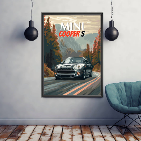Mini Cooper S Poster, Mini Cooper S Print, Car Print, 2010s Car, Car Art, Modern Classic car print, Sports Car Print, Performance Car Print