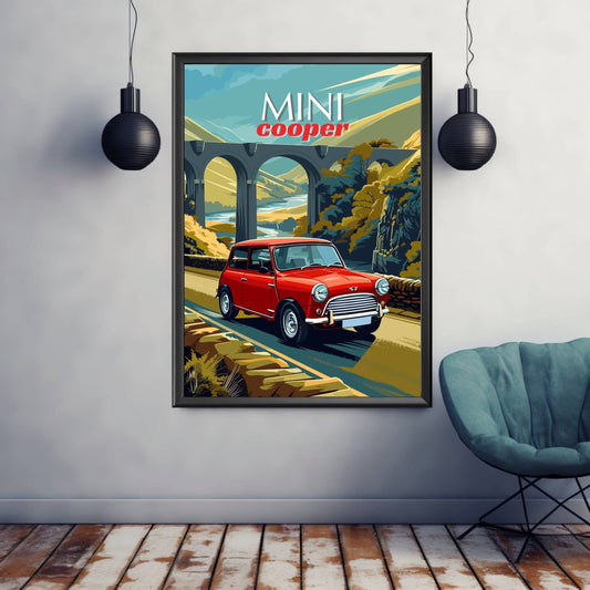 Mini Cooper Print, Car Art, Mini Cooper Poster, 1960s Car Print, Car Print, Car Poster, Classic Car Print, Vintage Car Print, English Car