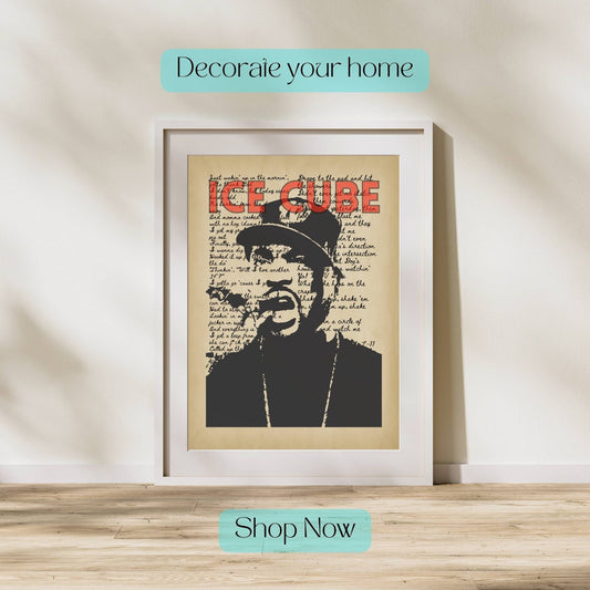 Ice Cube Print, Music Art, Ice Cube Poster, Music Poster, Music Print, Retro Music Art, Rap Music Poster, Hip-Hop Music Poster