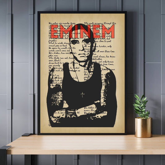 Eminem Print, Music Art, Eminem Poster, Music Poster, Music Print, Retro Music Art, Rap Music Poster, Hip-Hop Music Poster