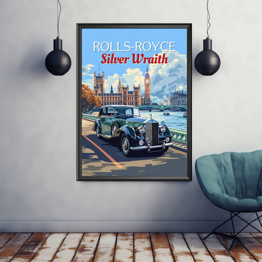 Rolls-Royce Silver Wraith Print, Vintage Car Print, Rolls-Royce Silver Wraith Poster, Car Print, Car Poster, Classic Car Print, Car Art
