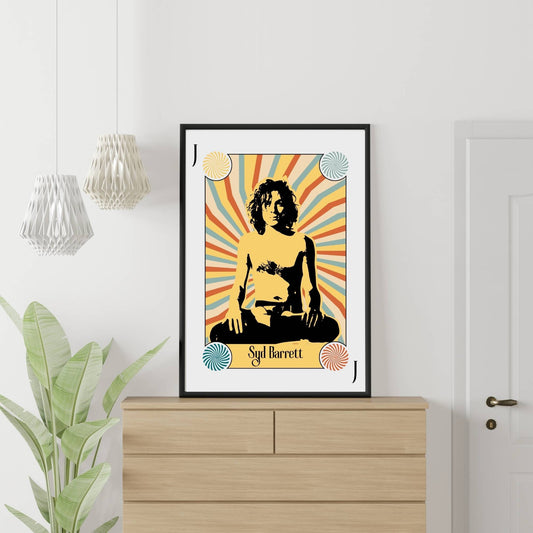 Syd Barrett Print, Syd Barrett Poster, Music Poster, Music Art, Music Print, Deck of Cards, Psychedelic Rock, Pink Floyd Poster