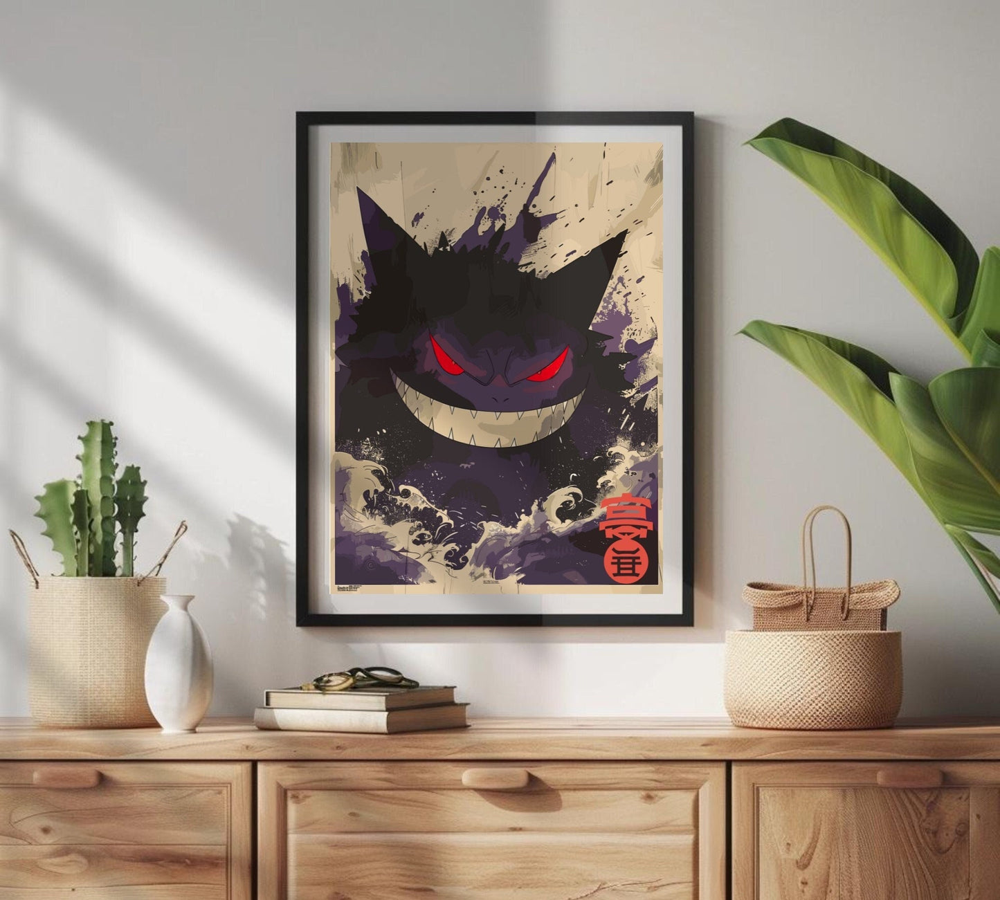 Gengar: Japanese Tapestry Style Pokemon Anime Poster