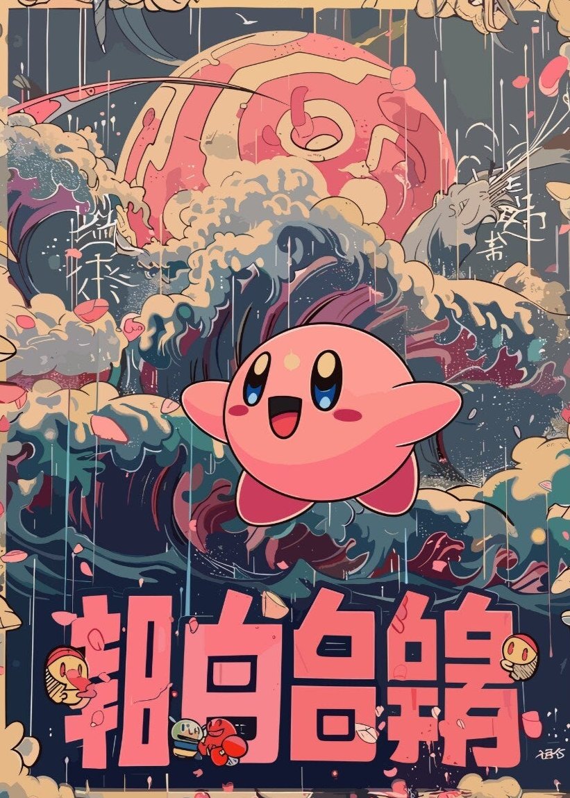 Kirby: Dream Land Super Smash Bros Anime Poster - Printable Wall Art for Bedroom Decor and Japanese Home Decor