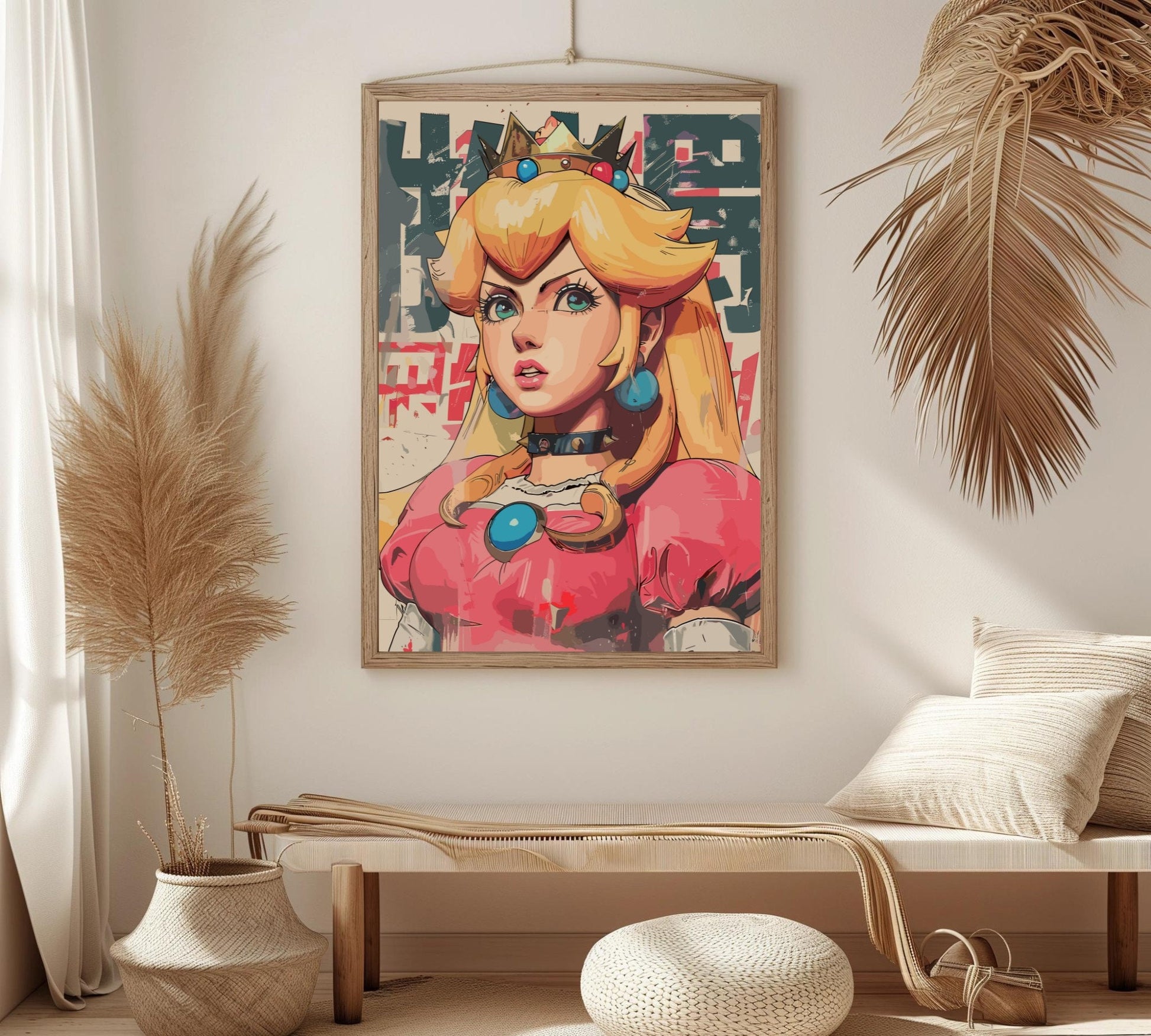 Princess Peach: Japanese Art Style Poster Style