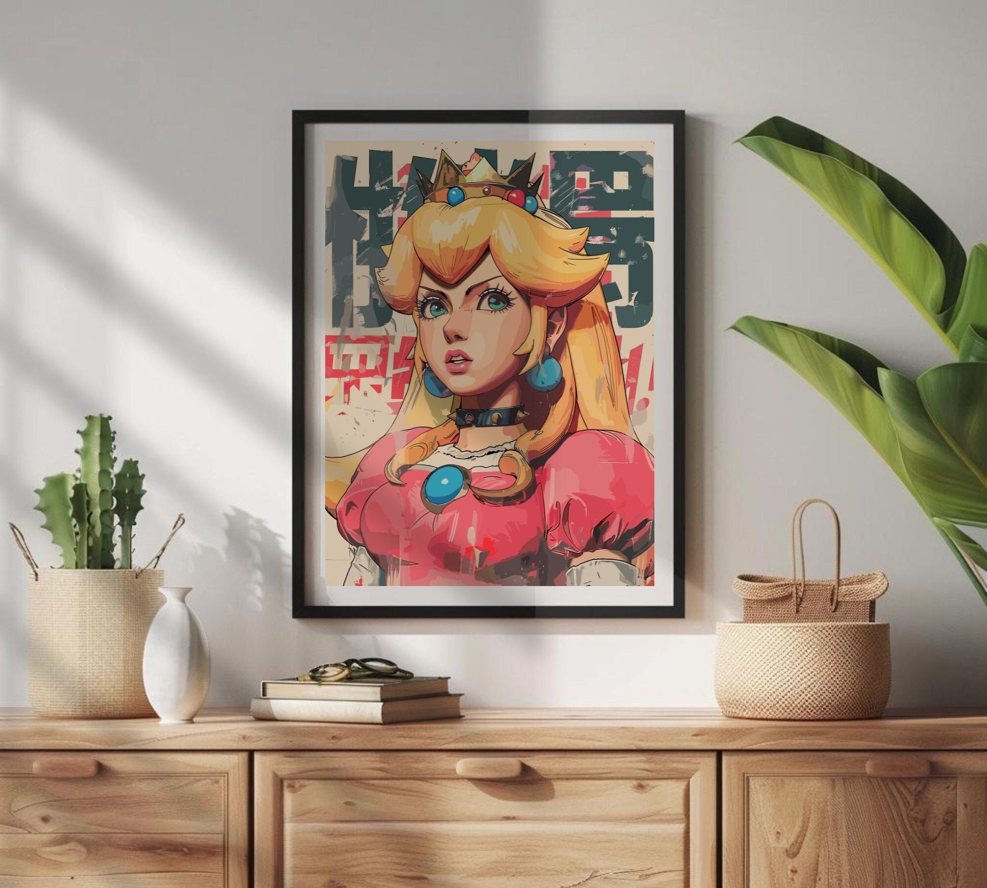 Princess Peach: Japanese Art Style Poster Style