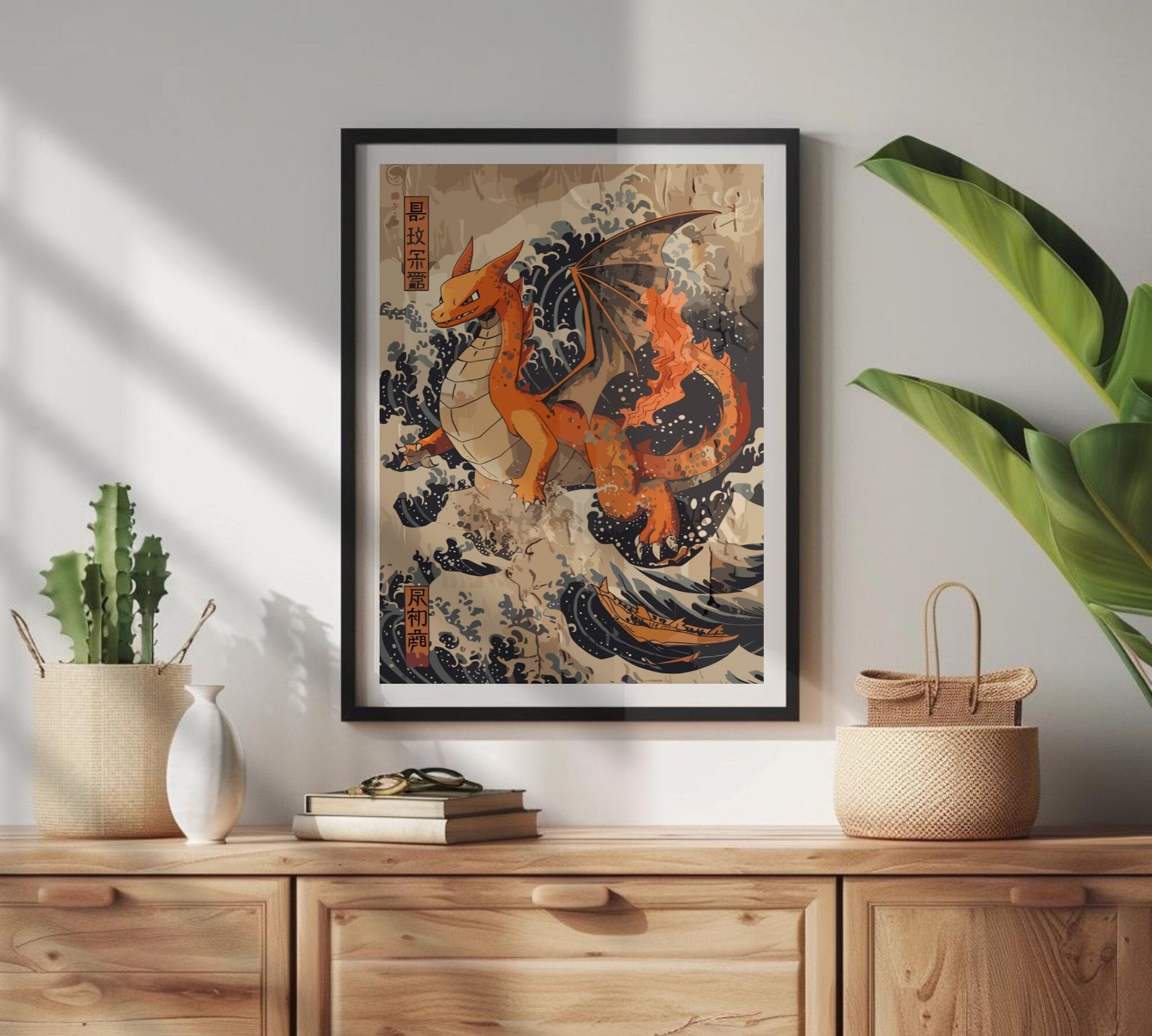 Charizard: Japanese Tapestry Style Pokemon Anime Poster