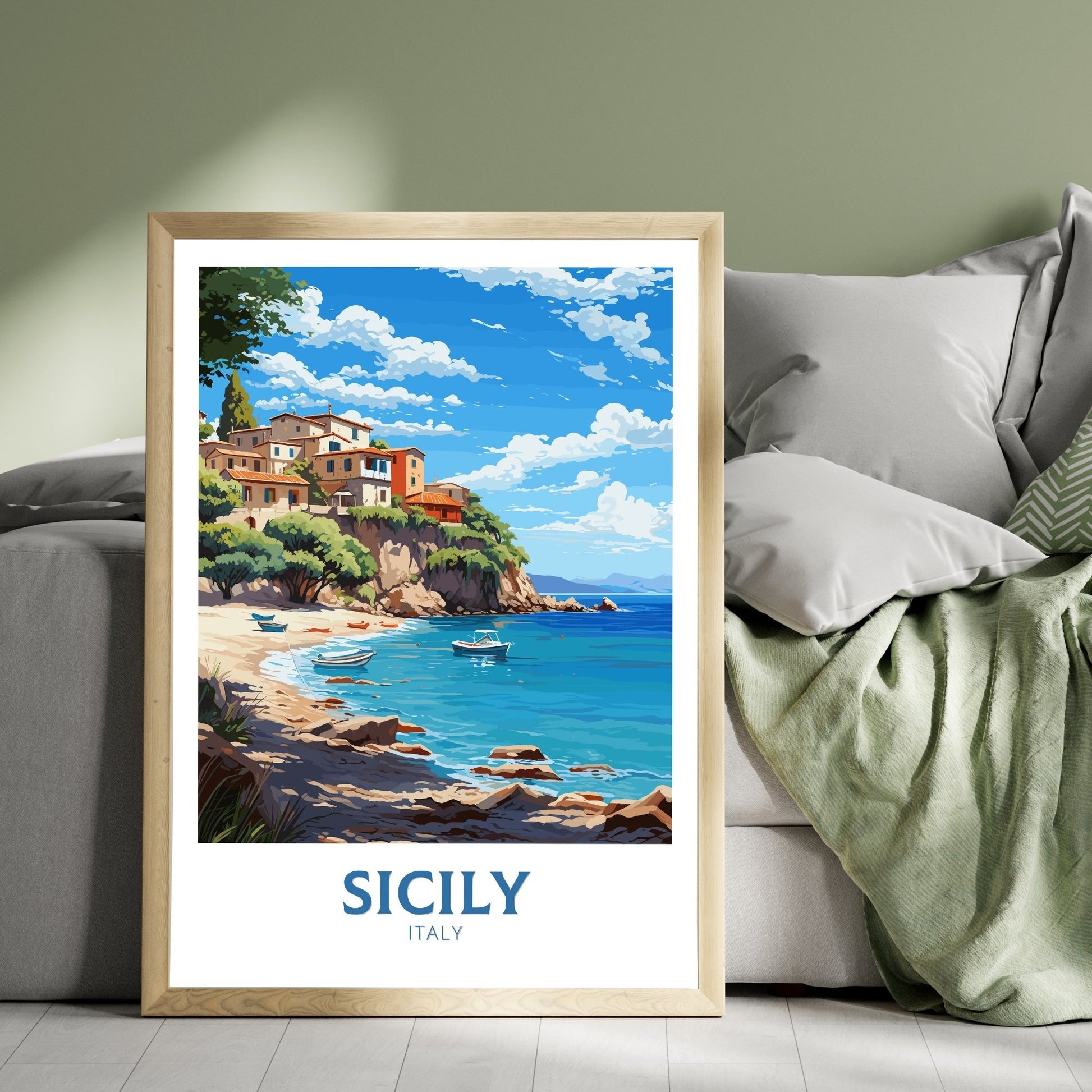 Sicily beach print