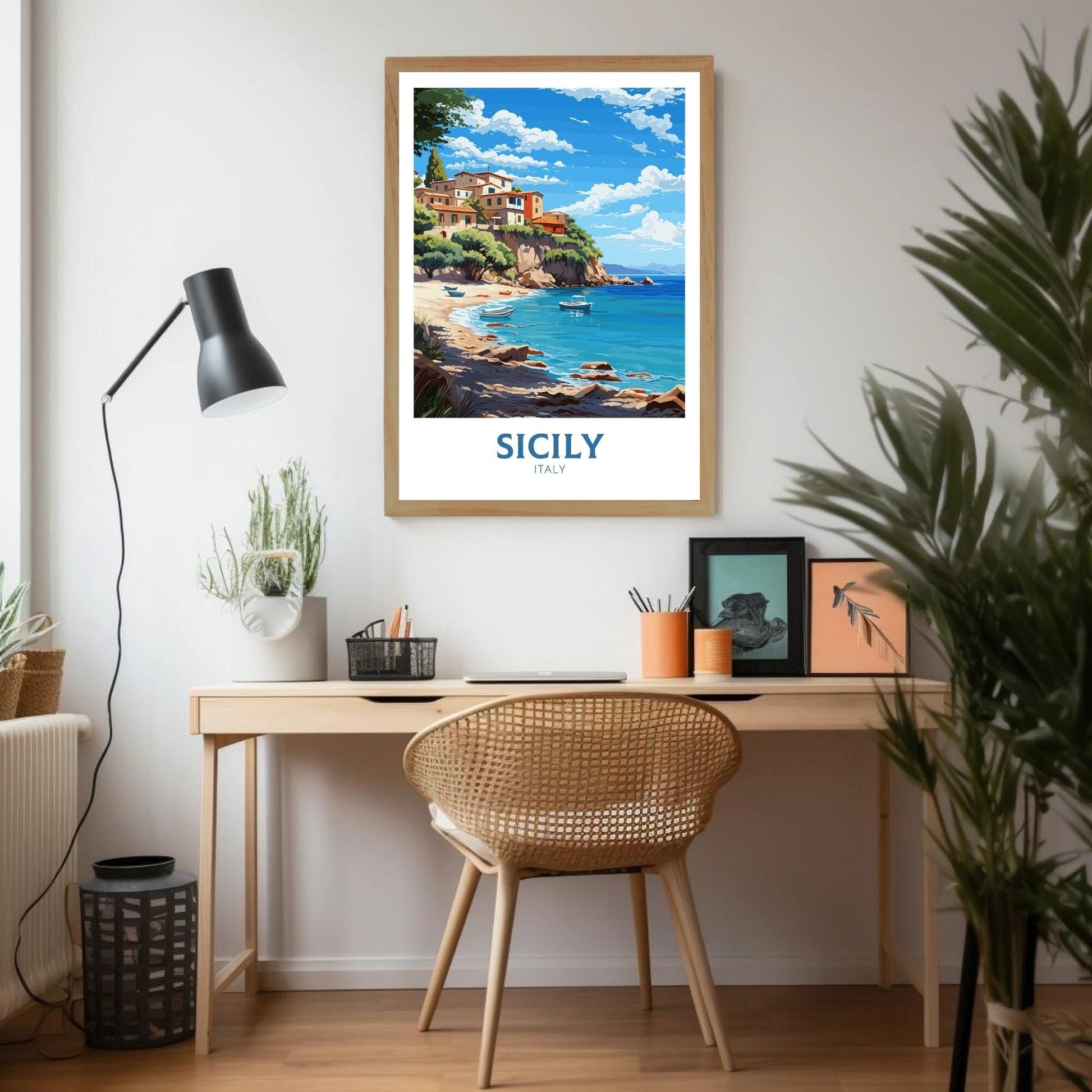 Sicily beach print