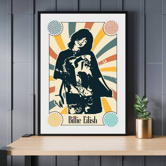 Billie Eilish Print, Billie Eilish Poster, Music Poster, Music Art, Music Print, Retro Poster, Vintage Poster, Retro Music Art