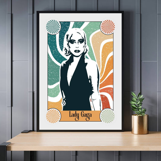 Lady Gaga Print, Lady Gaga Poster, Music Poster, Music Art, Music Print, Retro Poster, Vintage Poster, Retro Music Art
