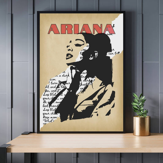 Ariana Grande Print, Music Poster, Music Art, Ariana Grande Poster, Music Print, Pop Music Poster, Song Lyrics Poster, Retro Music Art