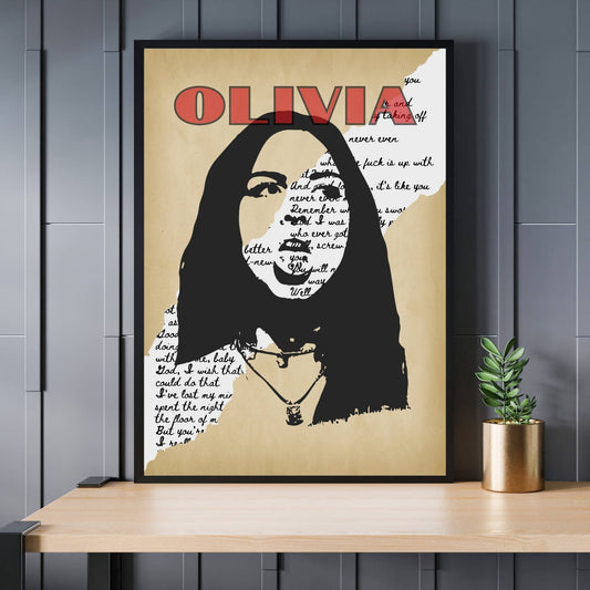 Olivia Rodrigo Print, Music Poster, Music Art, Olivia Rodrigo Poster, Music Print, Pop Music Poster, Song Lyrics Poster, Retro Music Art