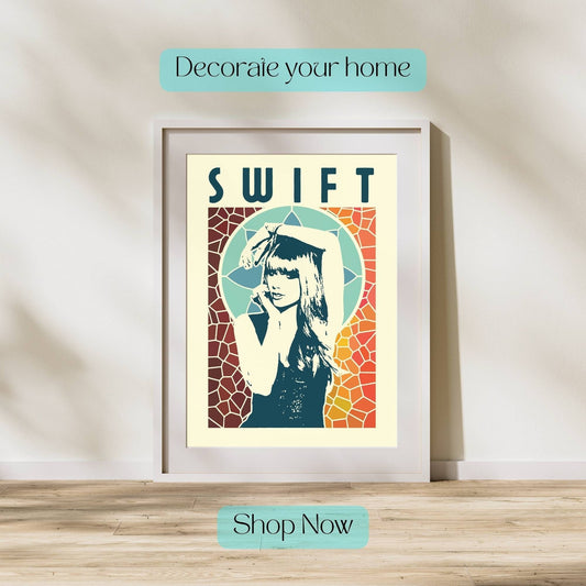 Taylor Swift Print, Taylor Swift Poster, Music Poster, Music Art, Music Print, Stained Glass, Pop Music Poster, Retro Music Art