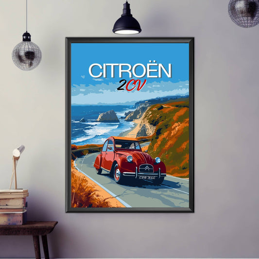 Citroen 2CV Poster, Citroen 2CV Print, 1950s Car Print, Vintage Car Print, Car Print, Car Poster, Car Art, Classic Car Print, French Car
