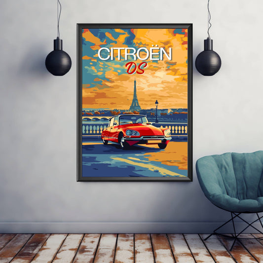 Citroen DS Print, 1970s Car Print, Citroen DS Poster, Vintage Car Print, Car Print, Car Poster, Car Art, Classic Car Print, French Car