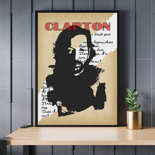 Eric Clapton Print, Music Poster, Music Art, Eric Clapton Poster, Music Print, Rock Music Poster, Song Lyrics Poster, Retro Music Art