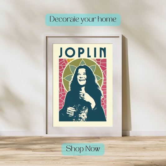 Janis Joplin Print, Janis Joplin Poster, Music Poster, Music Art, Music Print, Stained Glass, Rock Music Poster, Retro Music Art