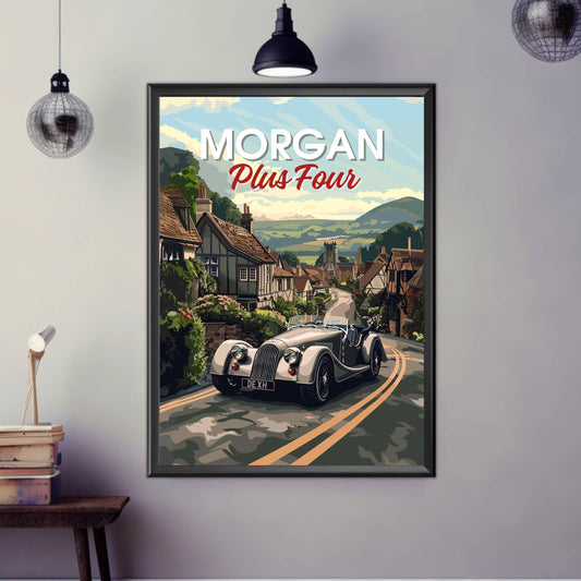 Morgan Plus Four Poster, Morgan Plus Four Print, Performance Car Print, Car Poster, Car Print, 2010s Car Print, Car Art, Luxury Car Print