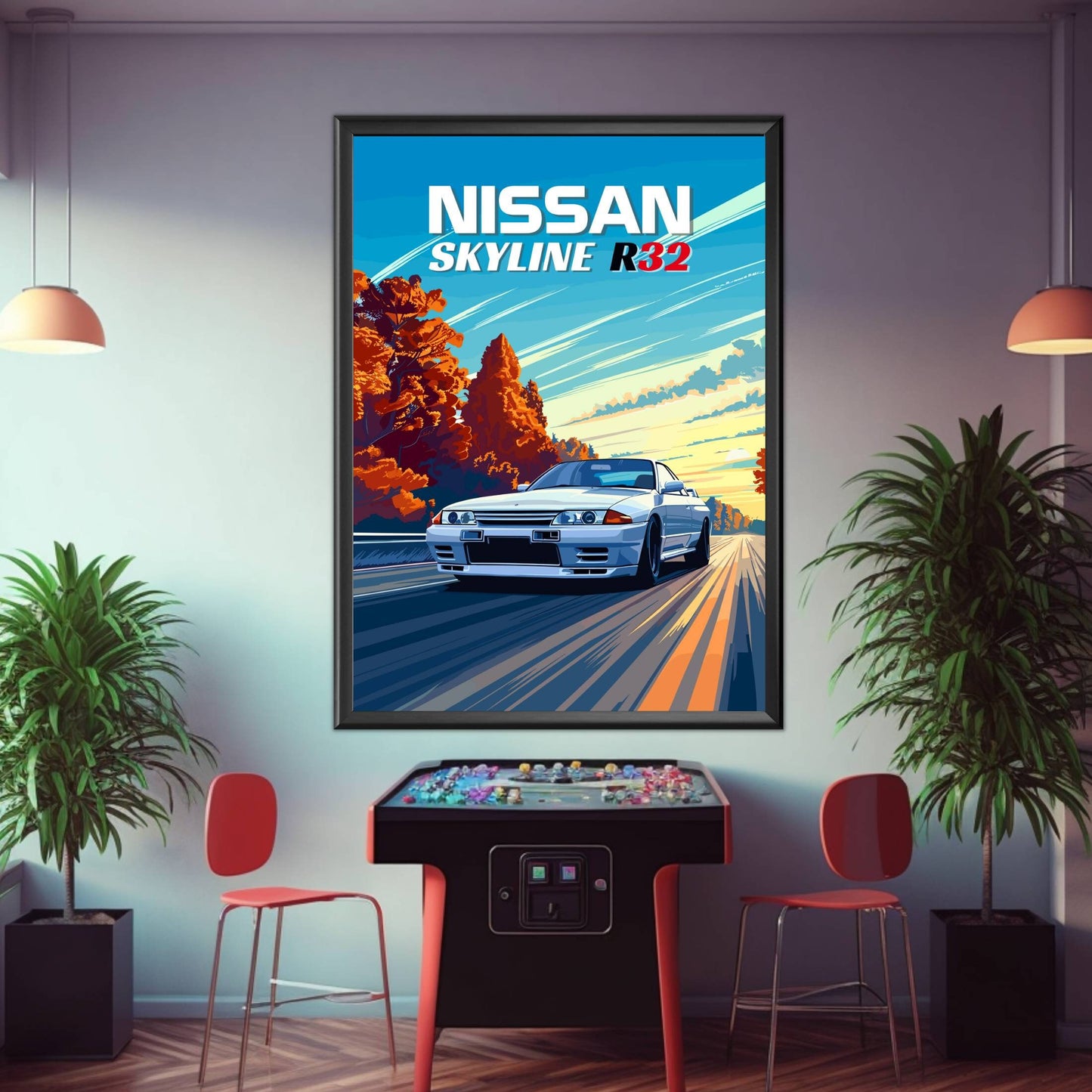 90s Nissan Skyline R32 Poster